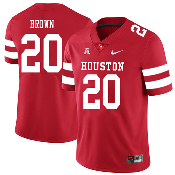 2018 Men #20 Roman Brown Houston Cougars College Football Jerseys Sale-Red